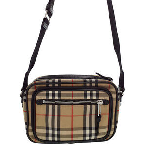 Burberry Check Leather Crossbody Bag Shoulder